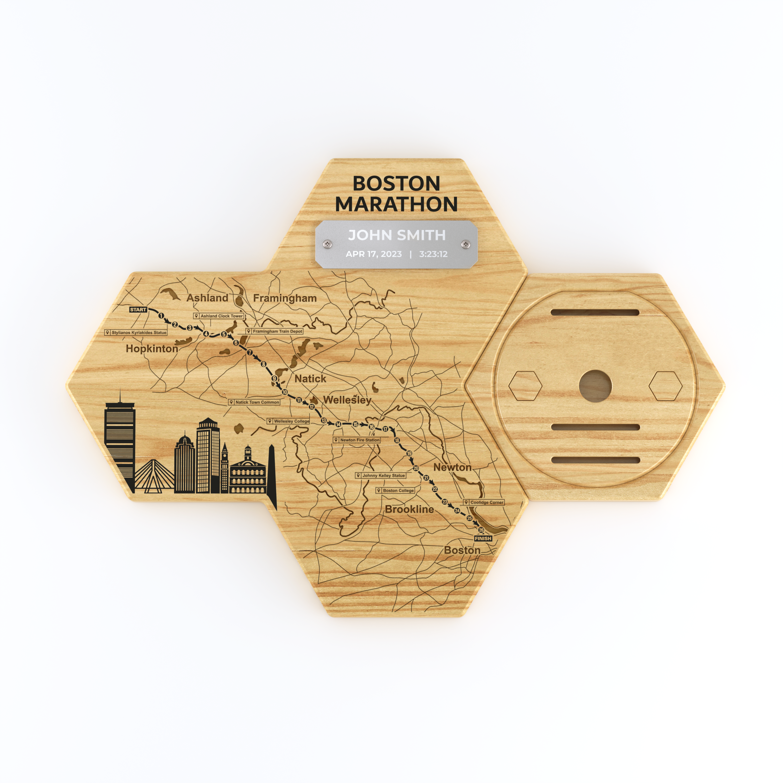 Boston Marathon Medal Display - Personalized - Gloryboard