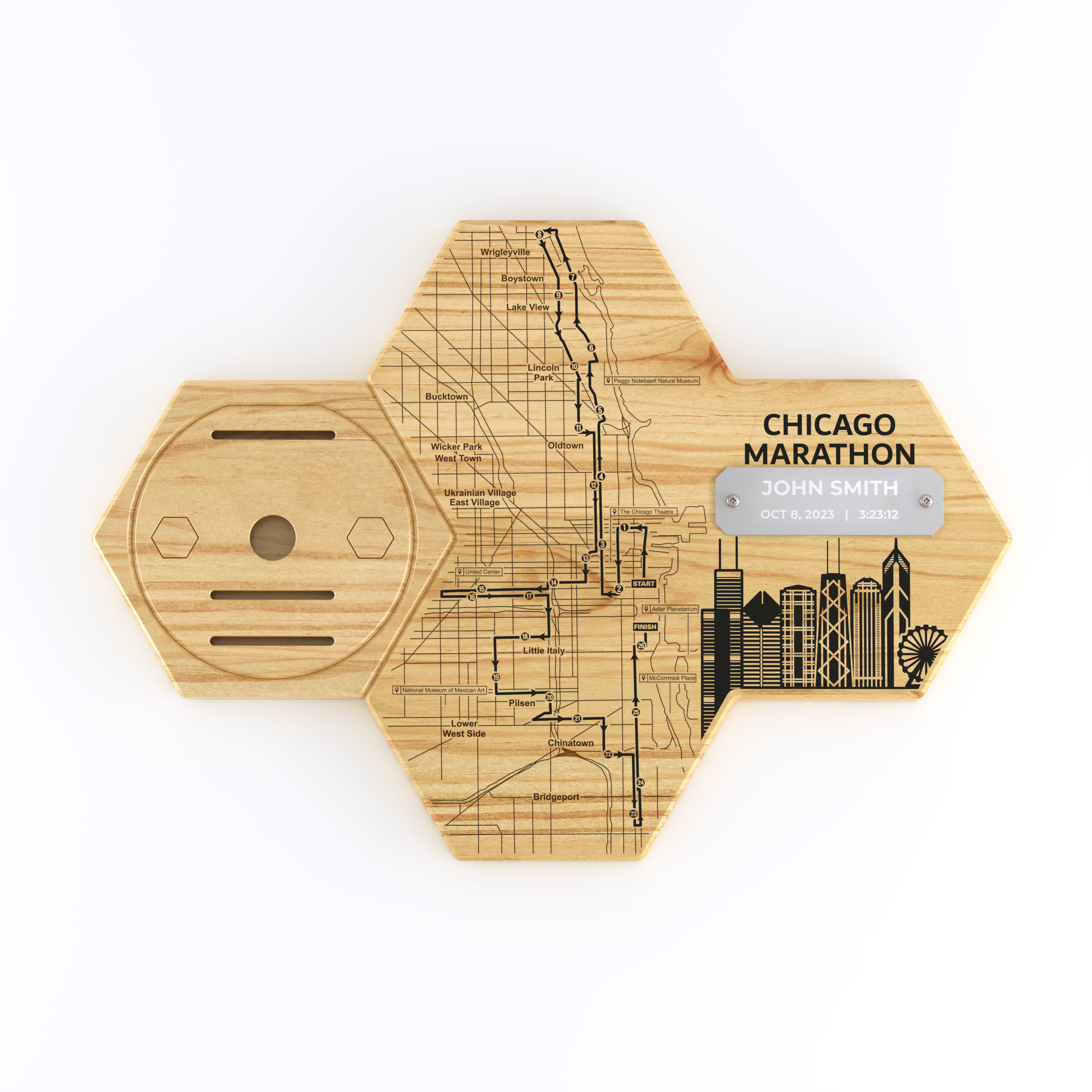 Chicago Marathon Medal Display - Personalized - Gloryboard
