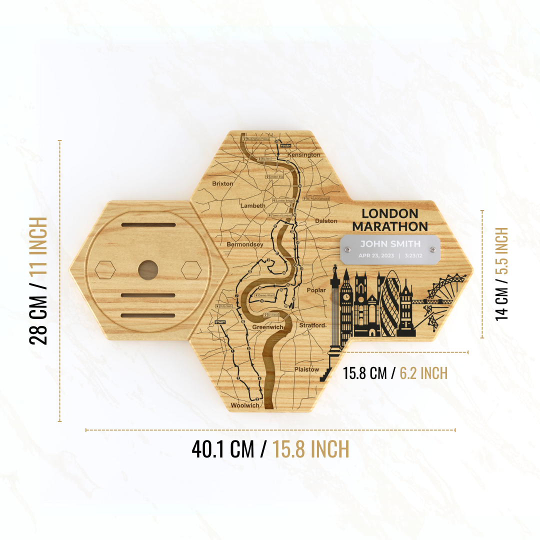 London Marathon Medal Display - Personalized - Gloryboard