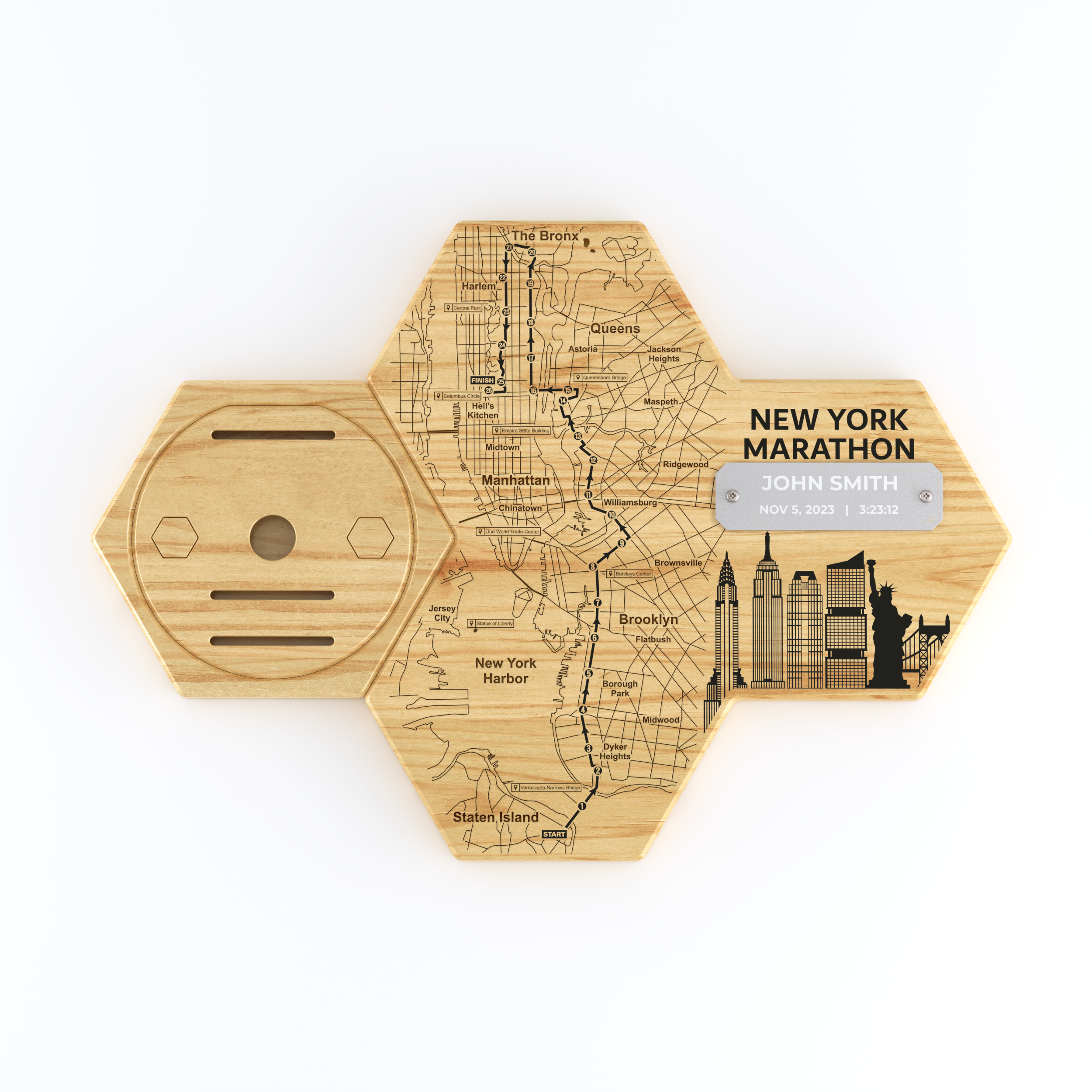 New York Marathon Medal Display - Personalized - Gloryboard