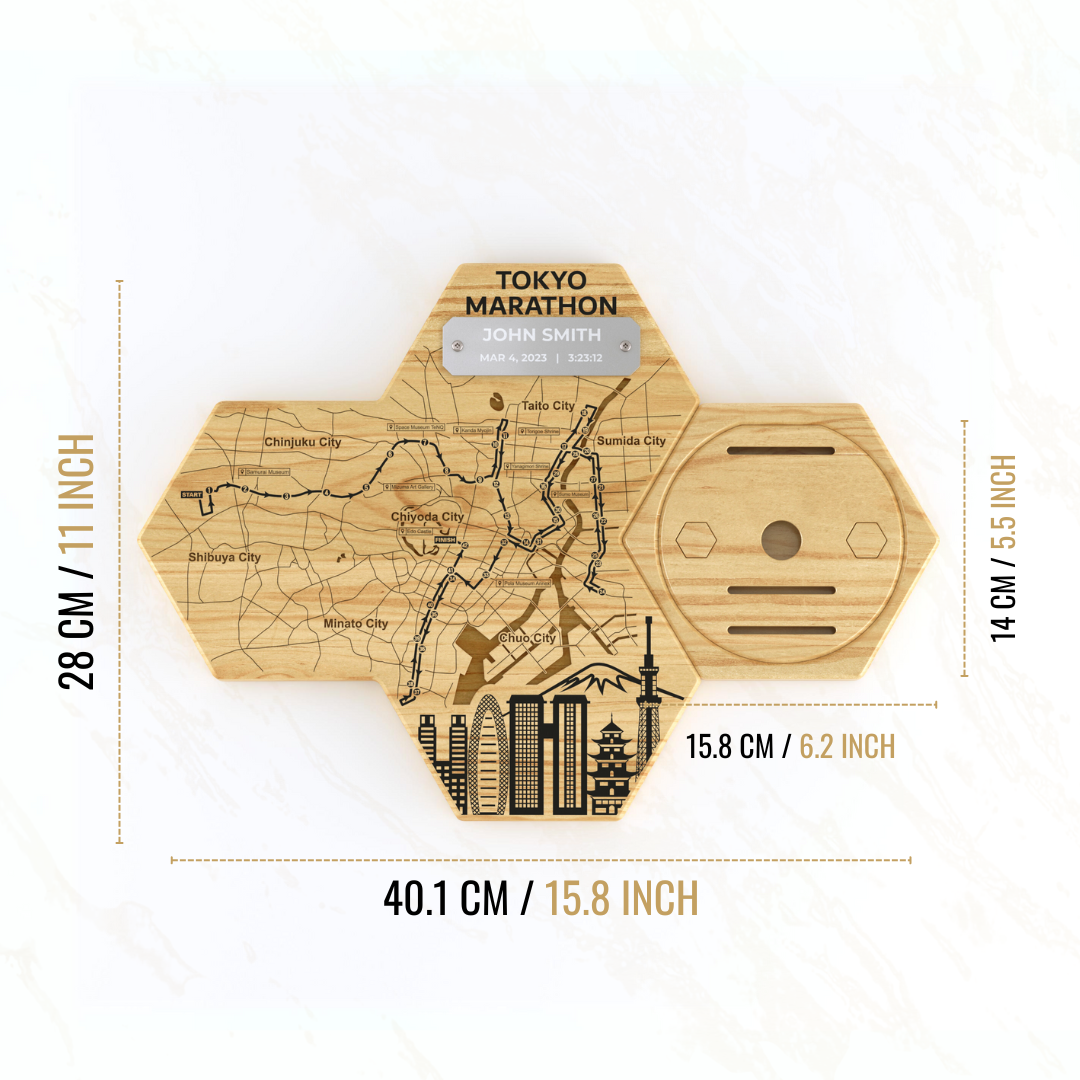 Tokyo Marathon Medal Display - Personalized - Gloryboard