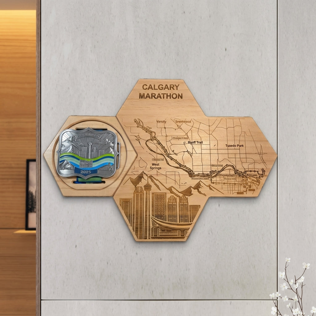 Calgary Marathon Medal Display