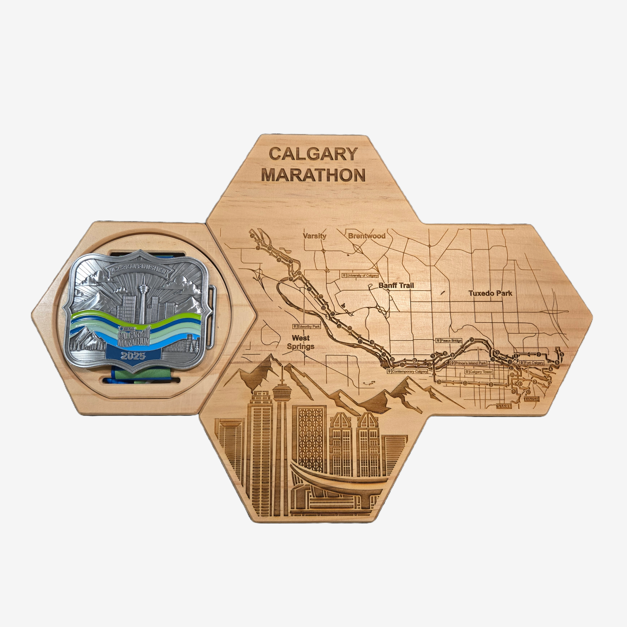 Calgary Marathon Medal Display - Personalized - Gloryboard