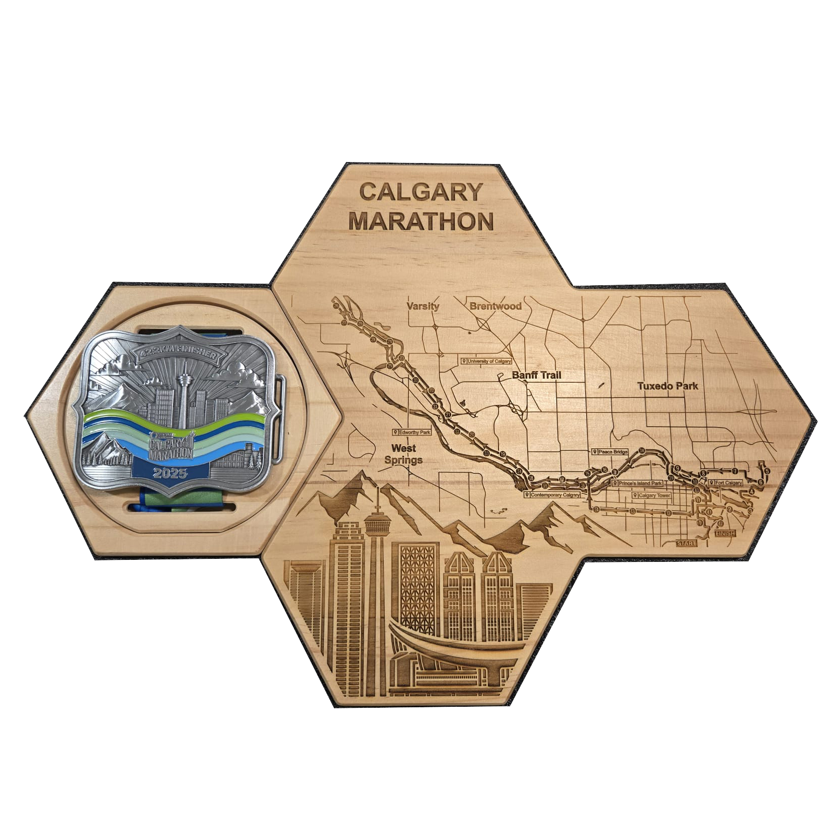 Calgary Marathon Medal Display - Personalized