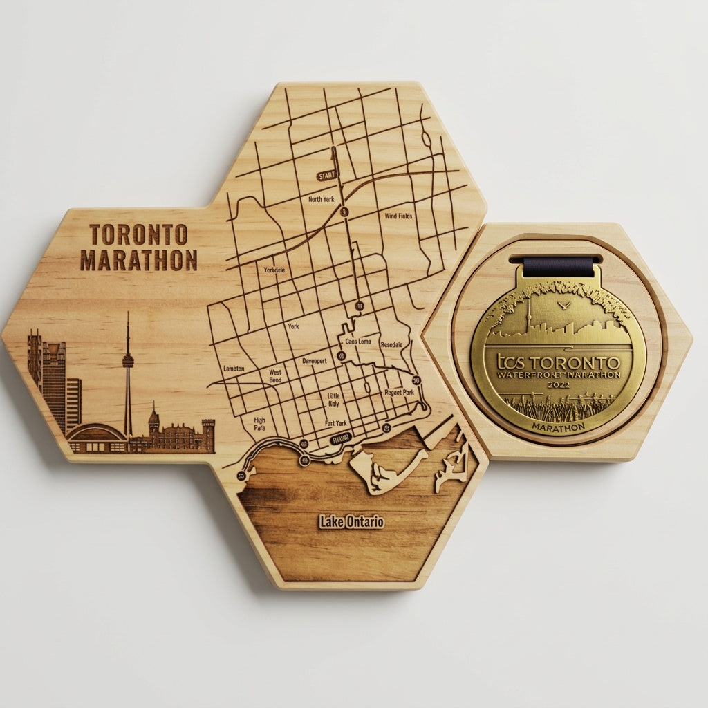 Toronto Waterfront Marathon Medal Display - Gloryboard